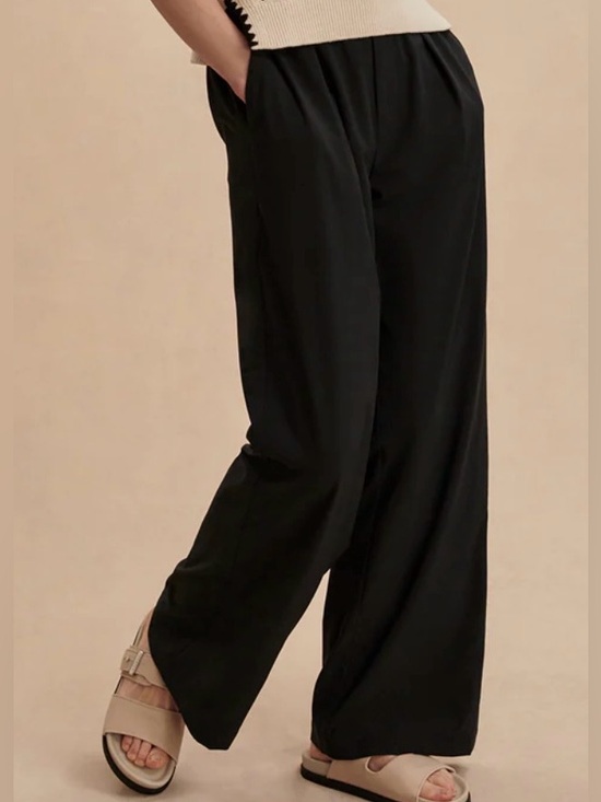 Varley Pants - Varley Kayson Wide Leg Pants L Black Quiet Luxury Trousers NWT